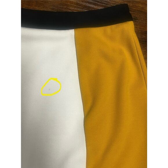 Vivienne Tam Women Mini Skirt Short Skirt 8 Yellow, Cream, Black Color Block - Picture 11 of 11